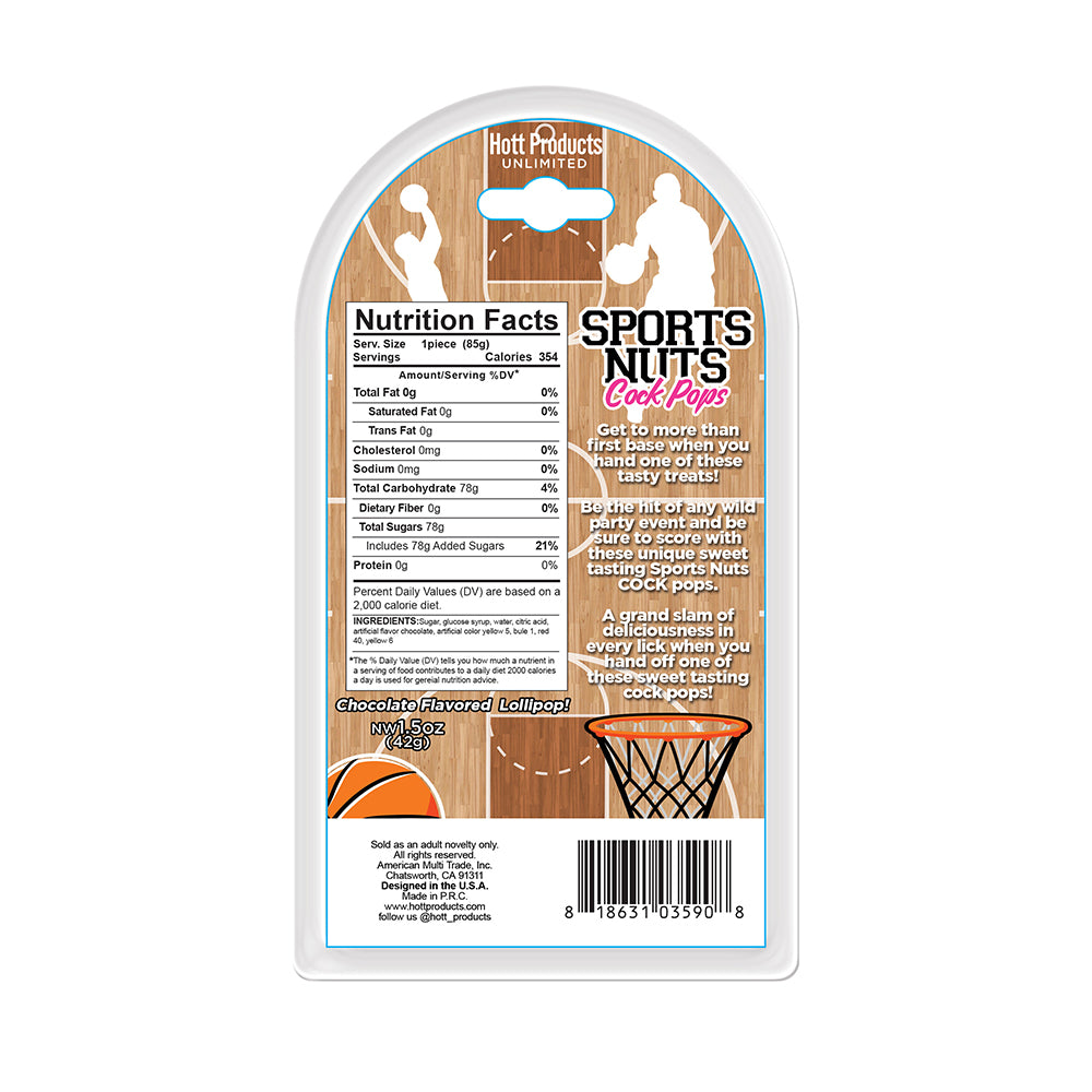 HOTT PRODUCTS - SPORTS NUTS COCK POP BASKETBALLS CHOCOLATE