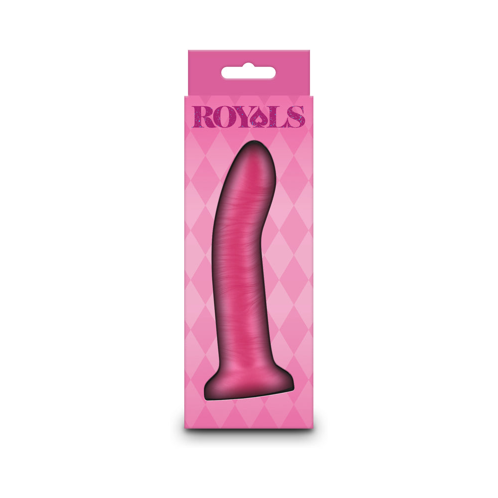 NS NOVELTIES - ROYALS CHARLIE 5 IN. METALLIC CURVED DILDO PINK