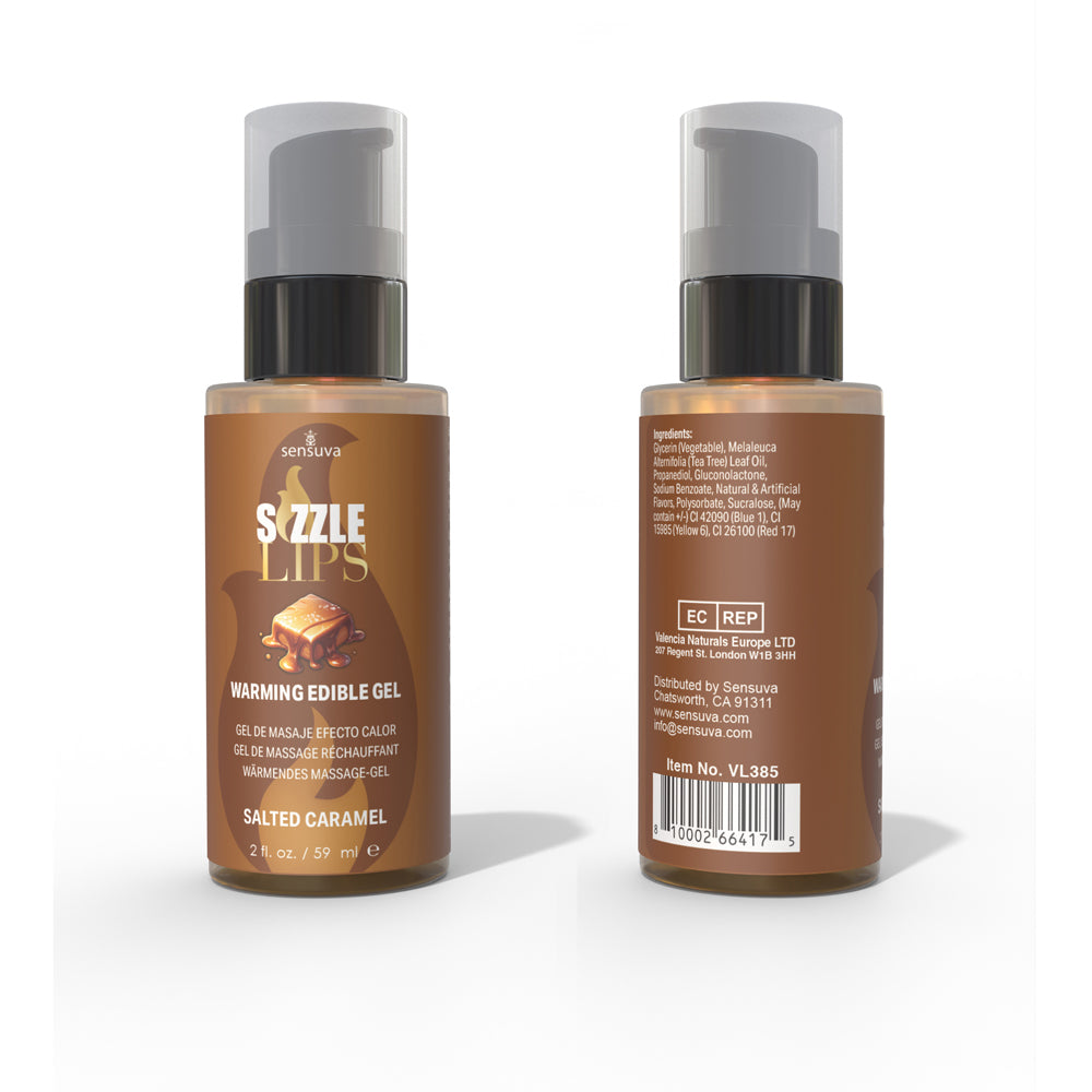 SENSUVA - SIZZLE LIPS WARMING GEL SALTED CARAMEL 2 OZ.