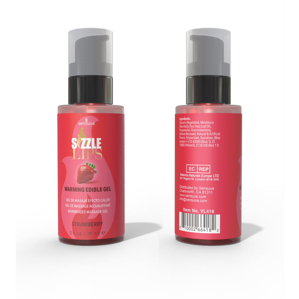 SENSUVA - SIZZLE LIPS WARMING GEL STRAWBERRY 2 OZ.