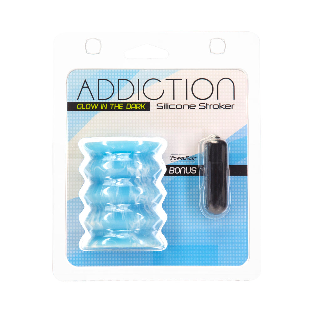 BMS - ADDICTION SILICONE REVERSIBLE STROKER GLOW-IN-THE-DARK