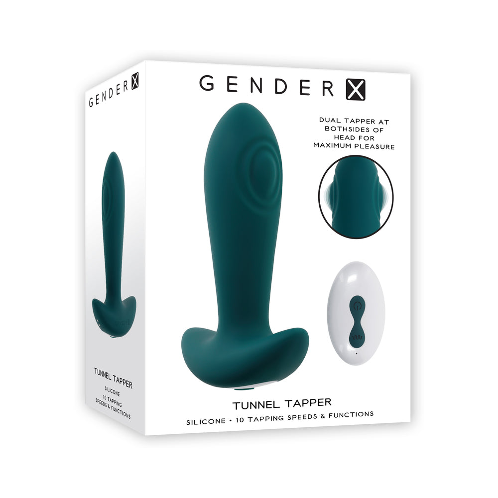 GENDER X - TUNNEL TAPPER RECHARGEABLE VIBRATING ANAL PLUG WITH REMOTE TEAL