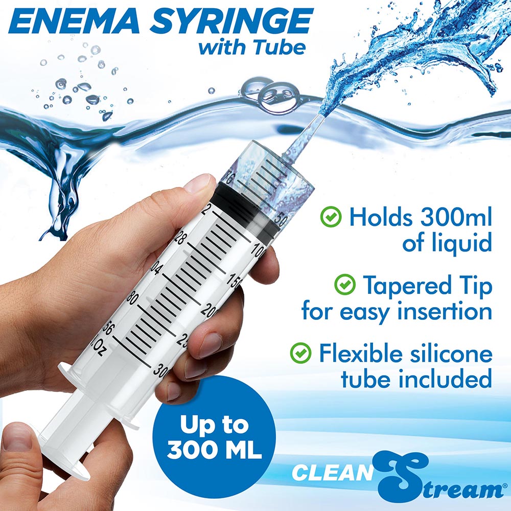 XR BRANDS - SERINGA COM TUBO CLEANSTREAM 300ML