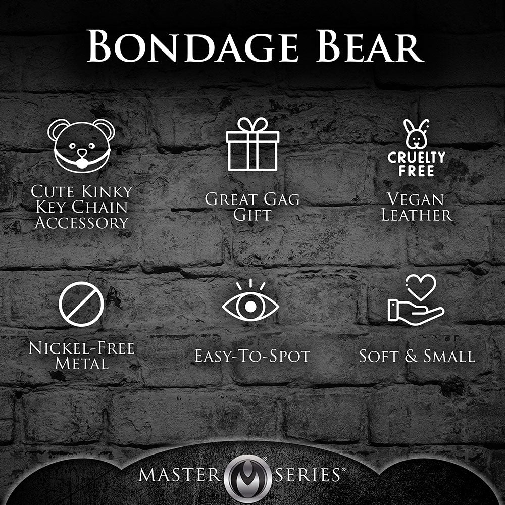 XR BRANDS - MASTER SERIES GAGGED TEDDY BEAR KEYCHAIN