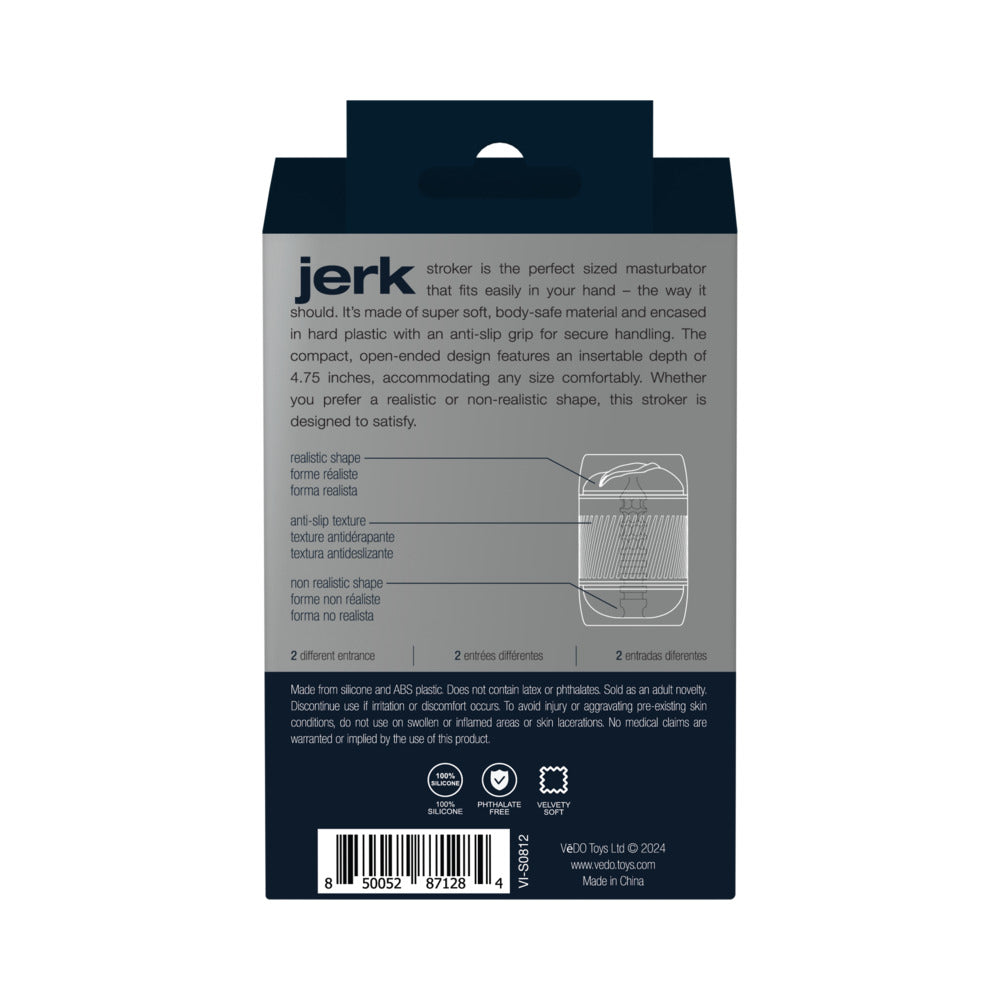 VEDO - JERK MASTURBATION SLEEVE BLACK WITH CLEAR SLEEVE
