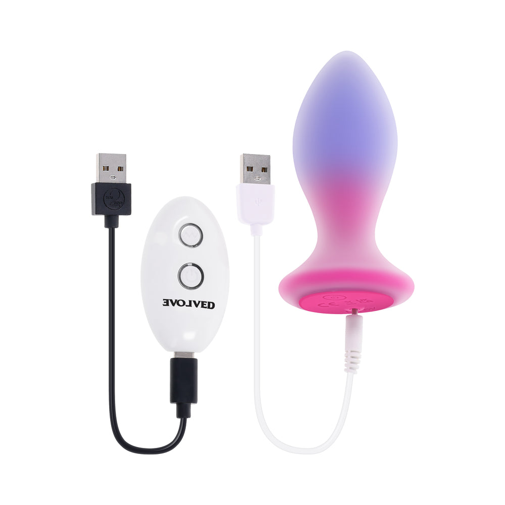 EVOLVED - PARADISE PLUG DUAL LAYER RECHARGEABLE VIBRATING ANAL PLUG WITH REMOTE SILICONE
