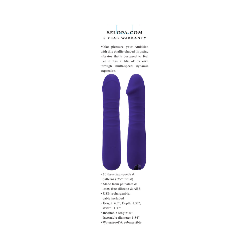 SELOPA - VIBRADOR DE PENETRAÇÃO RECARREGÁVEL EM SILICONE ROXO