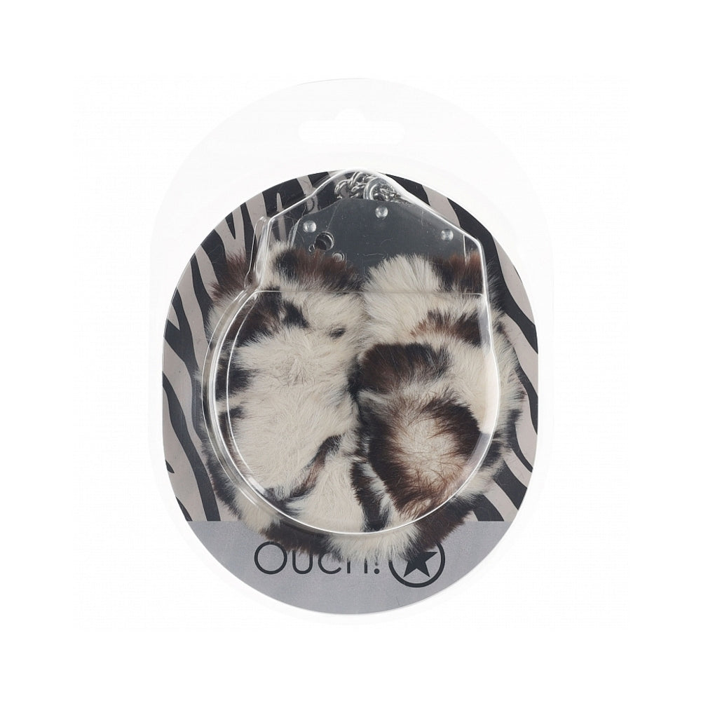 SHOTS - OUCH! HEAVY-DUTY FLUFFY HANDCUFFS SNOW LEOPARD
