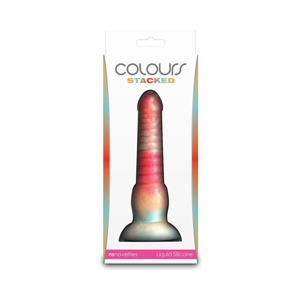 NS NOVELTIES - COLOURS STACKED 6 IN. DILDO RED/GOLD