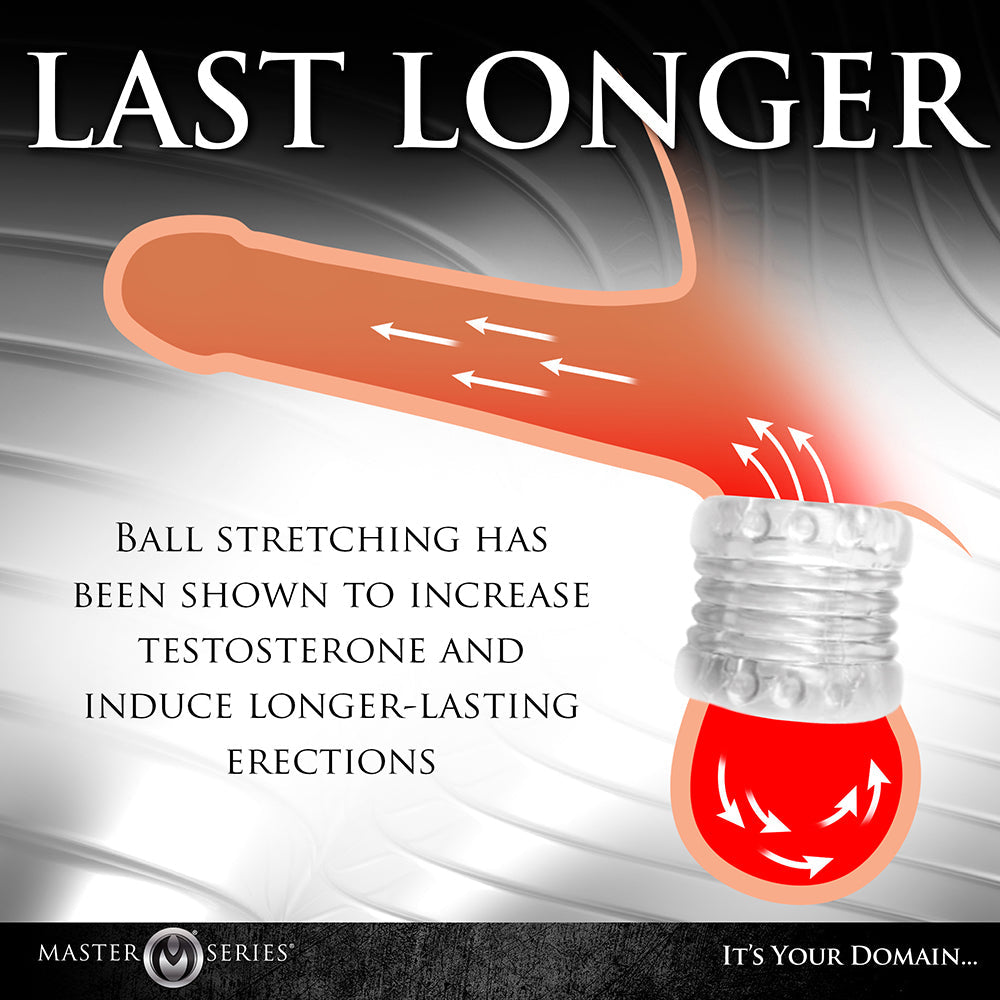 XR BRANDS - MASTER SERIES BALL STACK BALL STRETCHER CLEAR