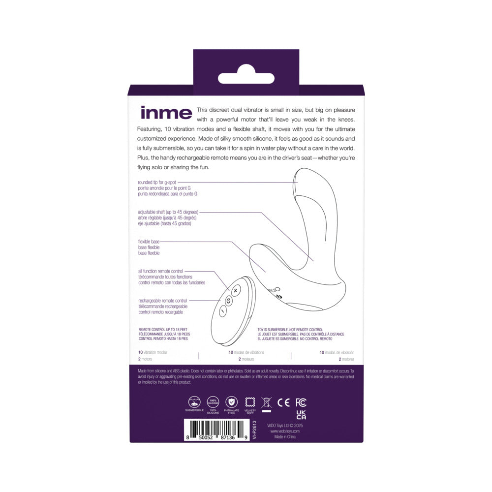 VEDO - INME RECHARGEABLE DUAL VIBE WITH REMOTE