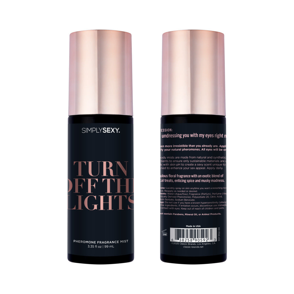 CLASSIC BRANDS - SIMPLY SEXY PHEROMONE BODY MIST TURN OFF THE LIGHTS 3.35 OZ.