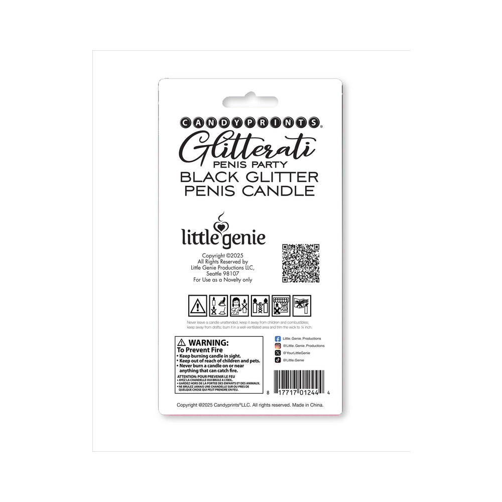 LITTLE GENIE - VELA DE PENE CON GLITTER NEGRO
