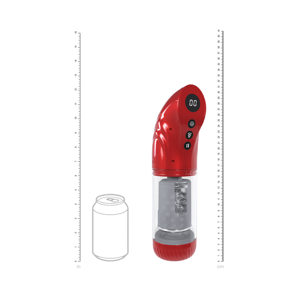 SHOTS - PUMPED STROKEMATE MASTURBADOR VERMELHO METÁLICO