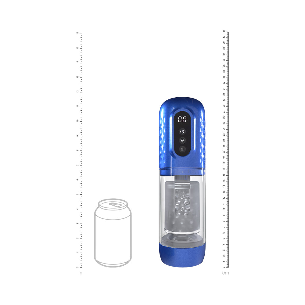 SHOTS - PUMPED VORTEX MASTURBATOR METALLIC BLUE