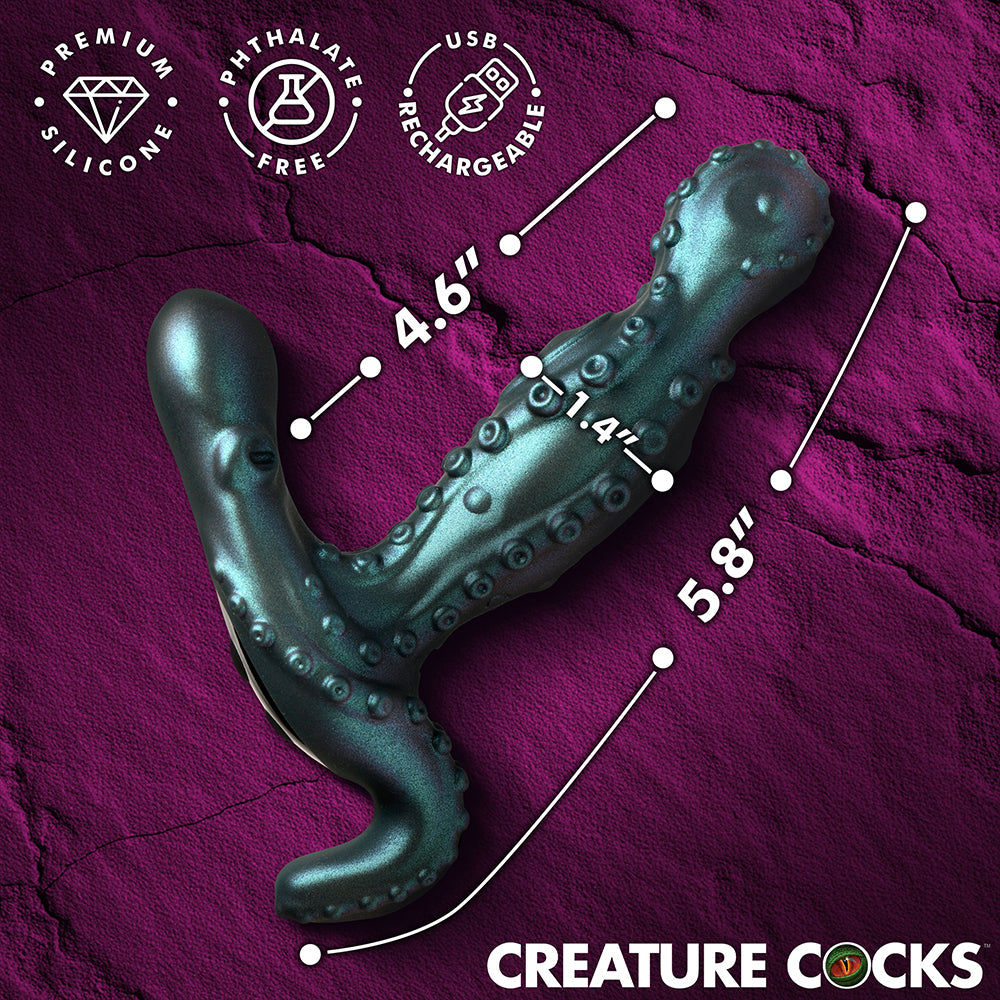 XR BRANDS - VIBRADOR DE PRÓSTATA COM ROTAÇÃO E MOVIMENTO OCTOPROBE CREATURE COCKS