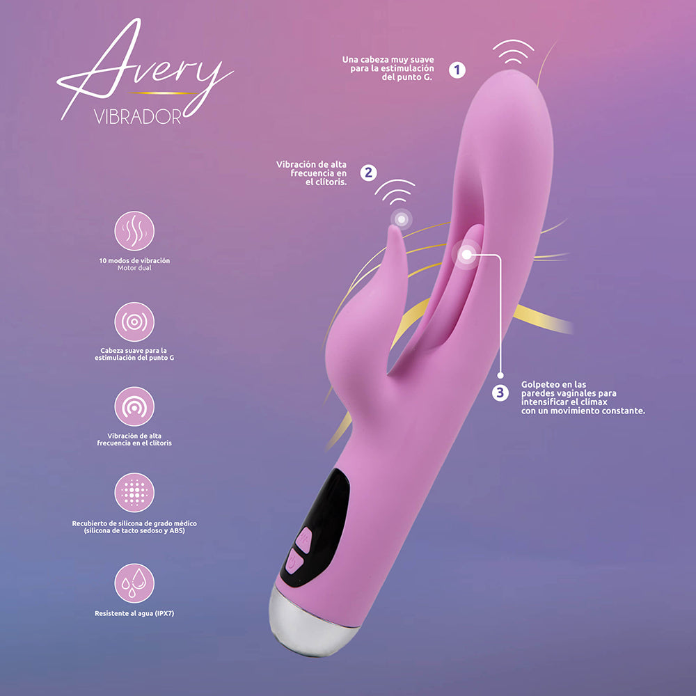 CAMTOYZ - AVERY USB-C RECHARGEABLE RABBIT VIBRATOR