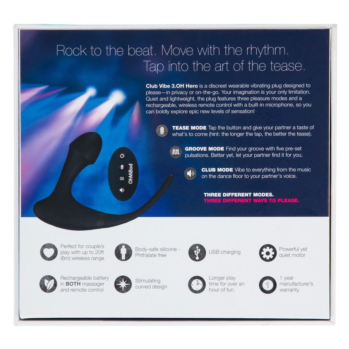 OH MI BOD - CLUB VIBE 3.0H HERO PLUG BLACK