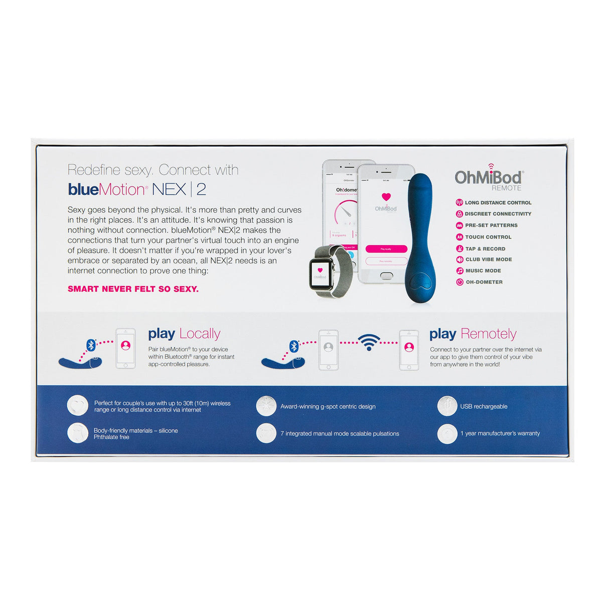 OHMIBOD - VIBRADOR PONTO G BLUEMOTION NEX2 (2ª GERAÇÃO)