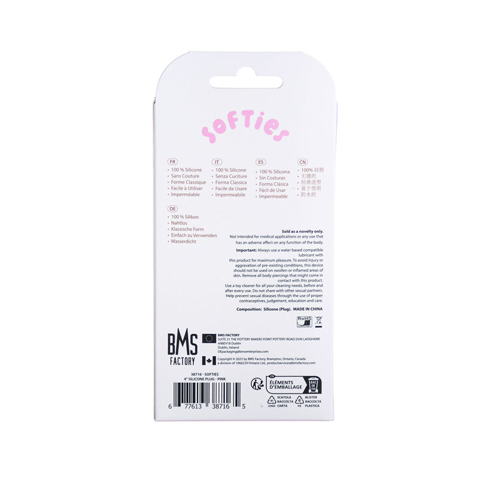 BMS - SOFTIES DUAL LAYER BUTT PLUG 4 IN.