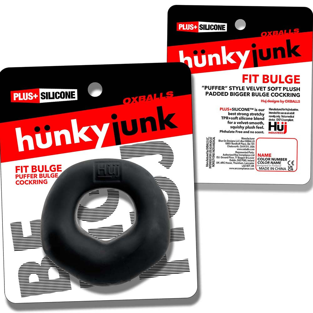 OXBALLS - ANEL PÉNICO HUNKYJUNK FIT BULGE HUNG-STYLE PRETO FUME