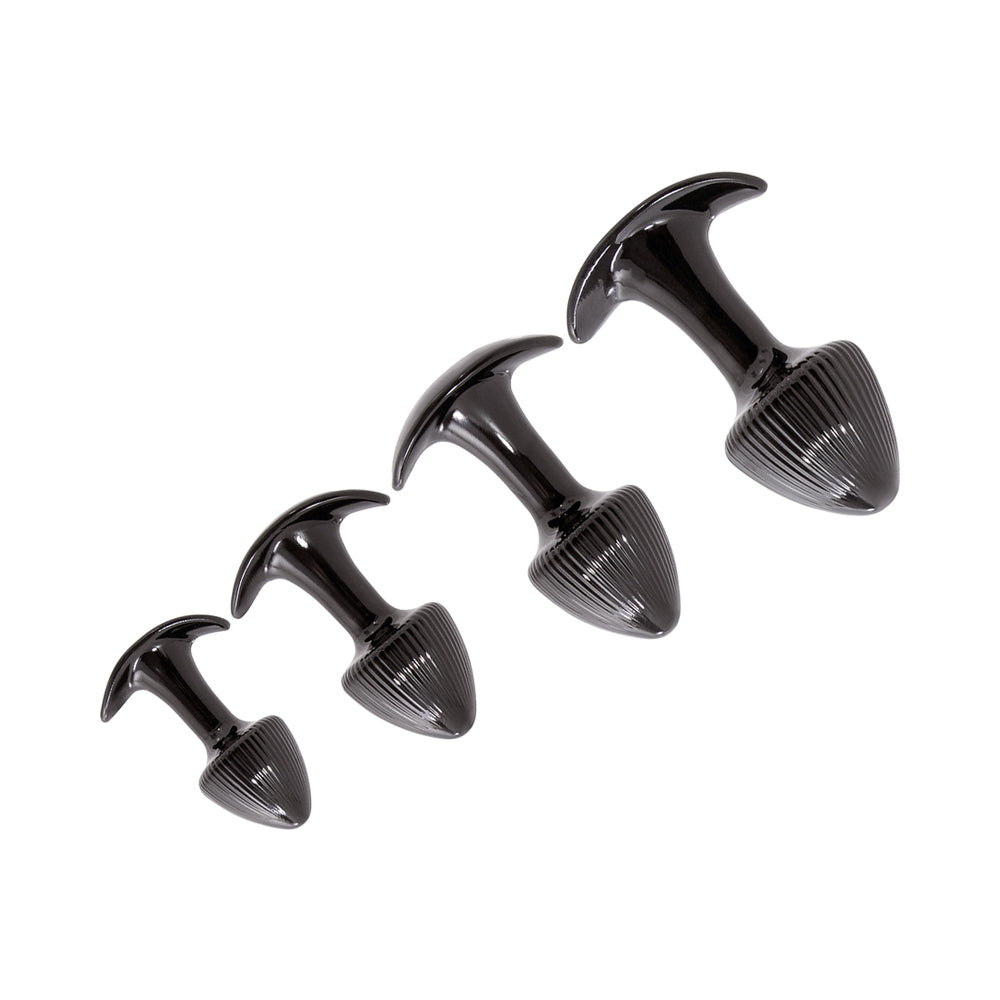 NASSTOYS - CONJUNTO DE 4 PLUGS ANAL DE TREINO WALK AROUND PRETO