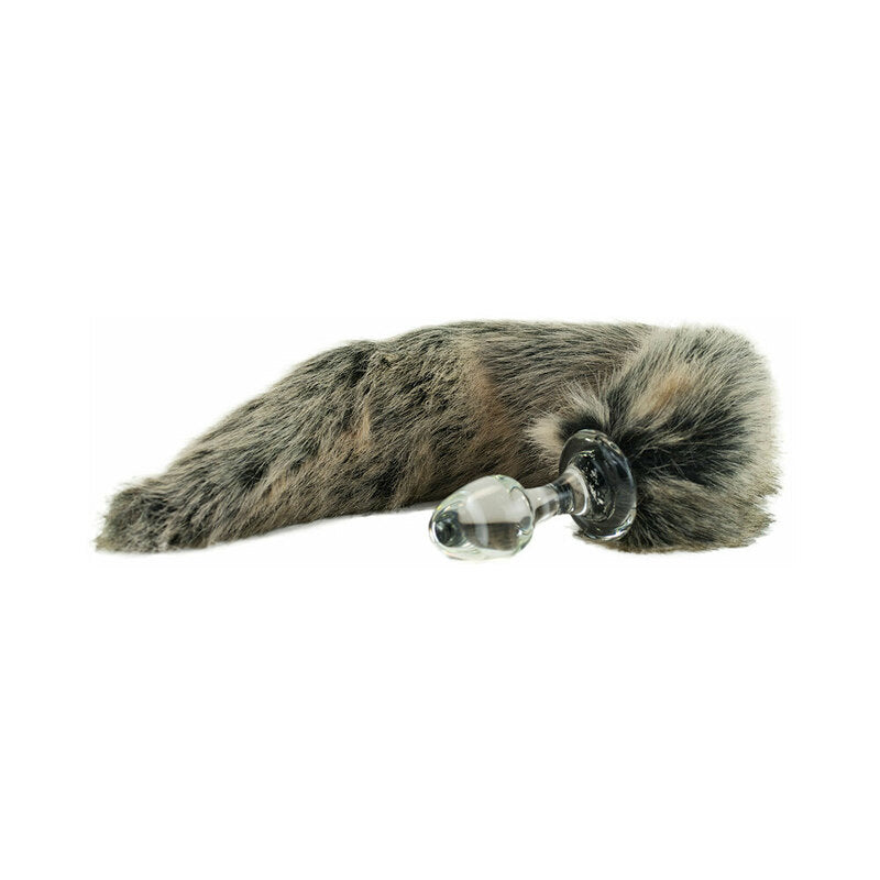 CRYSTAL DELIGHTS - MINX FAUX FUR TAIL PLUG LOBO CINZENTO