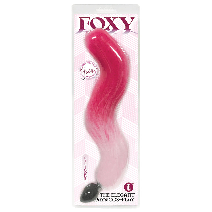 ICON BRANDS - FOXY SILICONE TAIL BUTT PLUG PINK GRADIENT