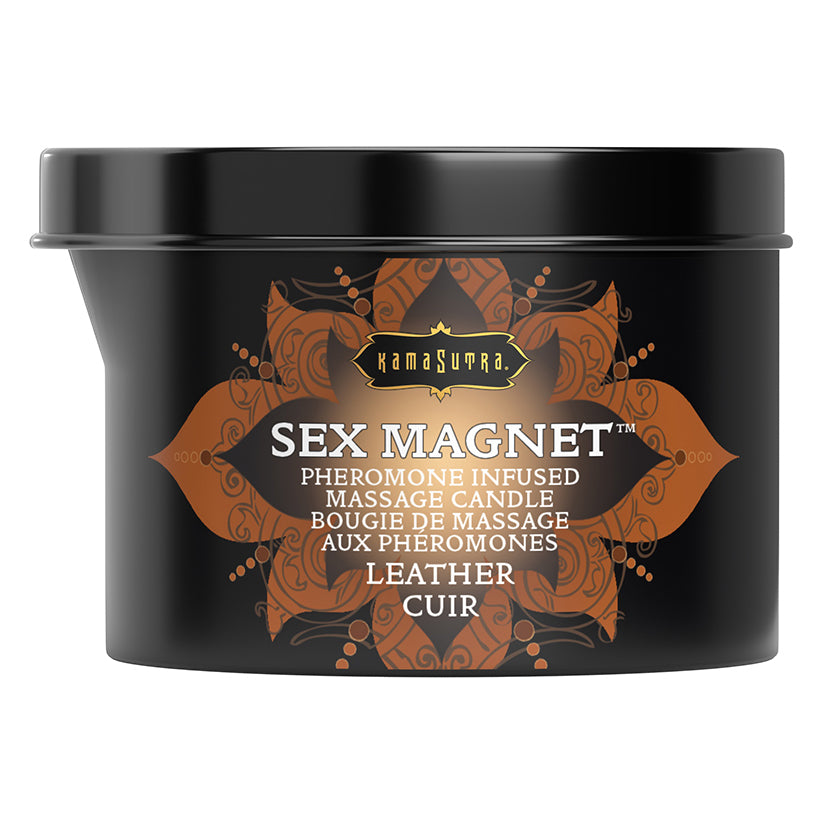 KAMA SUTRA - VELA DE MASSAGEM COM FEROMONAS SEX MAGNET LEATHER 6 OZ.