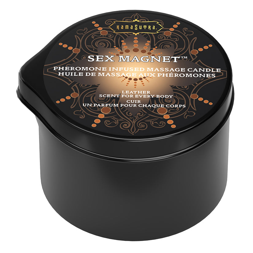 KAMASUTRA - SEX MAGNET PHEROMONE MASSAGE CANDLE LEATHER 2 OZ.