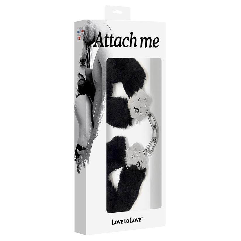 LOVELY PLANET - LOVE TO LOVE ATTACH ME FAUX FUR HANDCUFFS BLACK