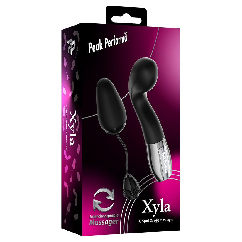 PEAK PERFORMA - XYLA G-SPOT & EGG INTERCHANGEABLE MASSAGER BLACK