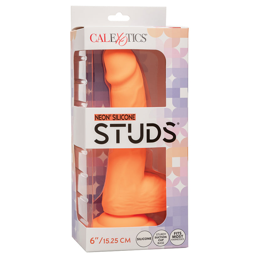 CALEXOTICS - NEON SILICONE STUDS ORANGE 6 IN.