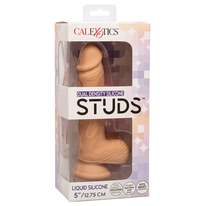 CALEXOTICS - STUDS DUAL DENSITY SILICONE 5 IN. DILDO IVORY