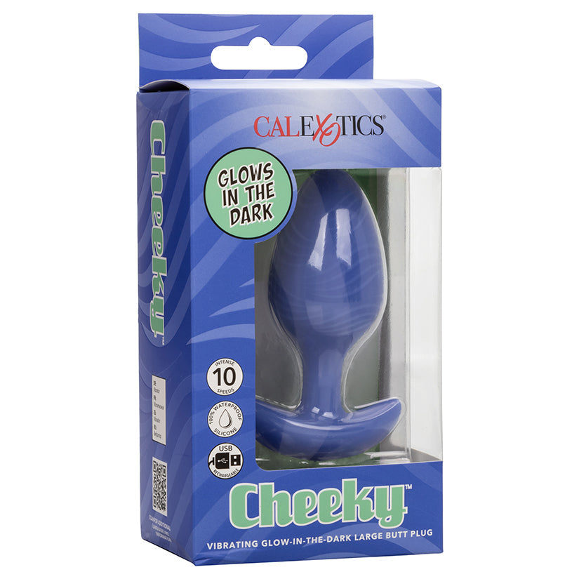 CALEXOTICS - CHEEKY VIBRATING GLOW-IN-THE-DARK LARGE BUTT PLUG