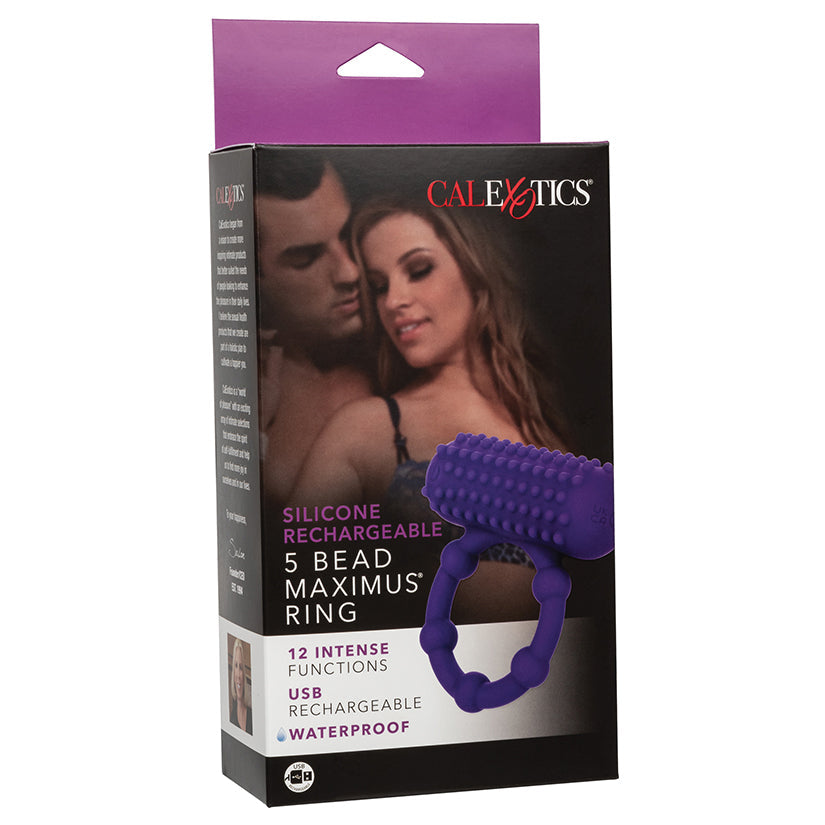 CALEXOTICS - SILICONE RECHARGEABLE 5 BEAD MAXIMUS RING