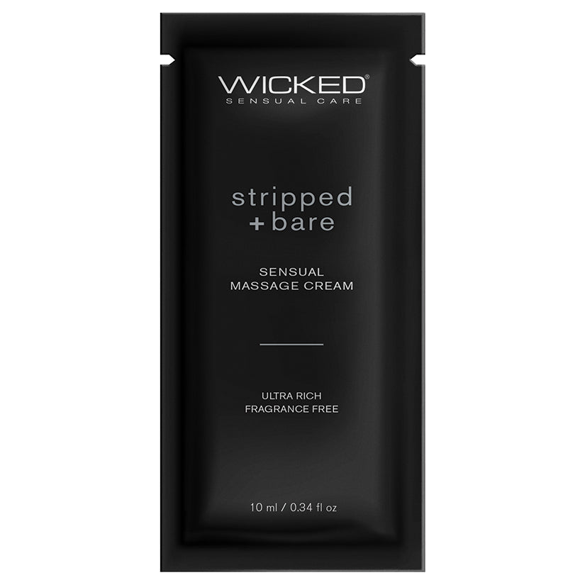 WICKED - CREME DE MASSAGEM SENSUAL STRIPPED + BARE SEM PERFUME SAQUETA 10ML