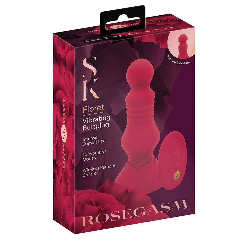 XGEN - VIBRADOR ANAL COM CONTROLO REMOTO SECRET KISSES ROSEGASM FLORET