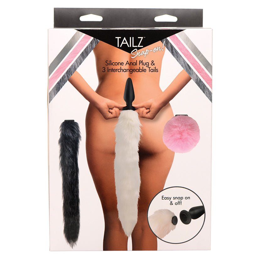XR BRANDS - TAILZ SILICONE ANAL PLUG & 3 INTERCHANGEABLE TAILS