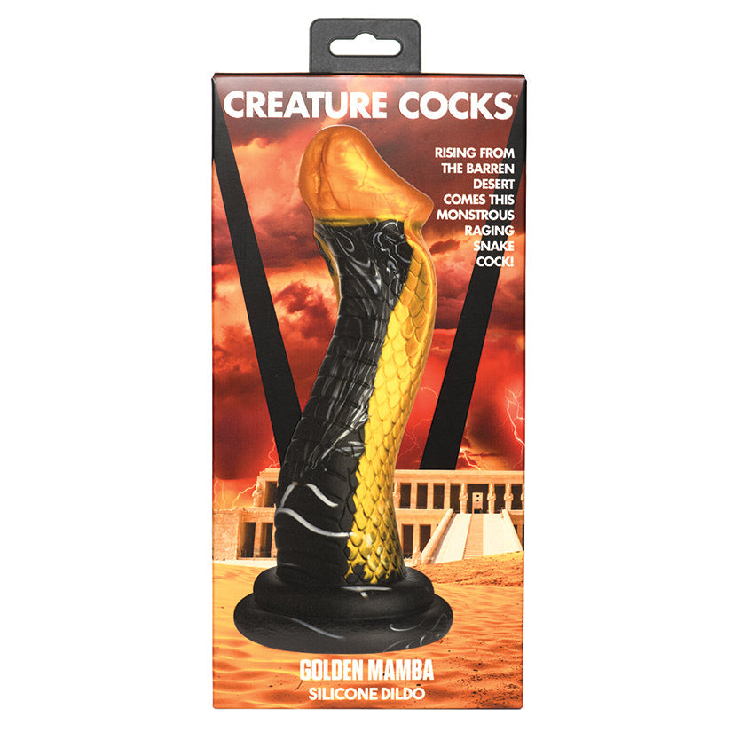 XR BRANDS - CREATURE COCKS GOLDEN MAMBA SNAKE SILICONE DILDO