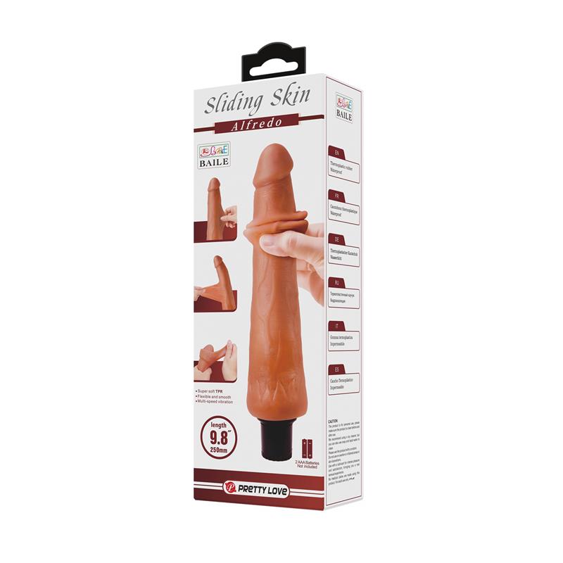 PRETTYLOVE - ALFREDO DILDO CON PIEL RETRACTIL 9,8