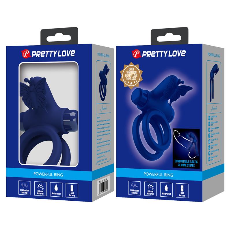 PRETTYLOVE - ANILLO DOBLE PARA EL PENE CON VIBRACIÓN