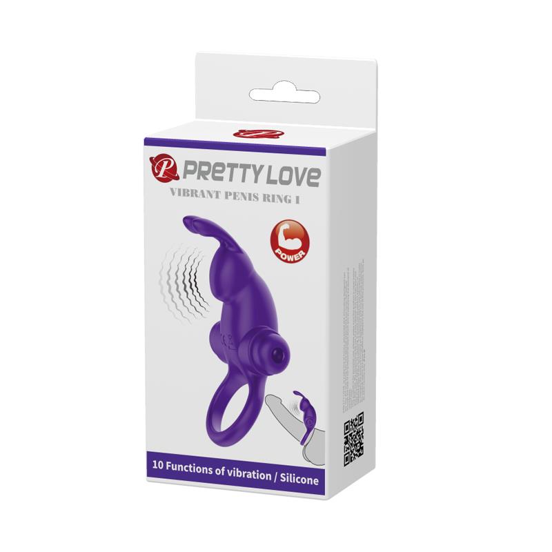 PRETTYLOVE - ANILLO PARA EL PENE CON VIBRACIÓN RABBIT