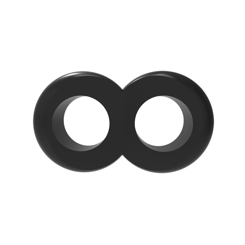 CHISA - ANILLO PARA EL PENE DOBLE DUO COCK 8 NEGRO