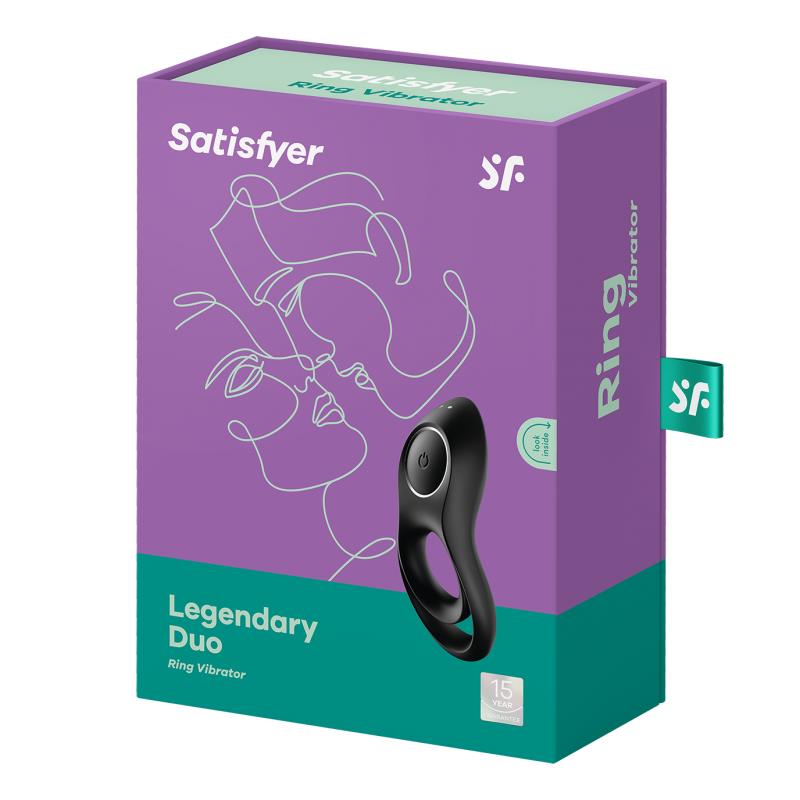 SATISFYER - ANILLO PARA EL PENE LEGENDARY DUO USB NEGRO