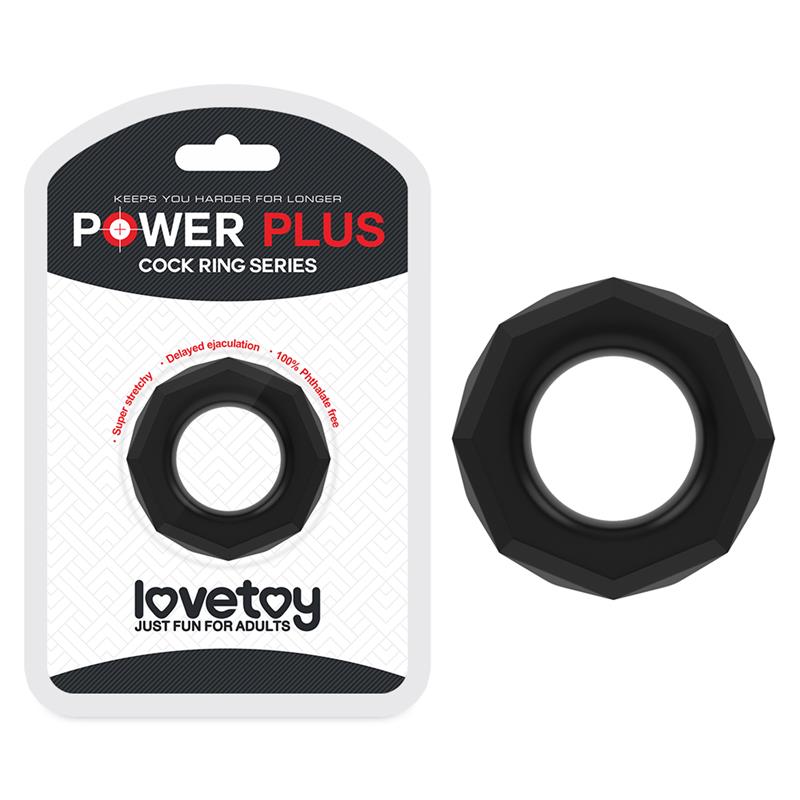 LOVETOY - ANILLO PARA EL PENE POWER PLUS NEGRO
