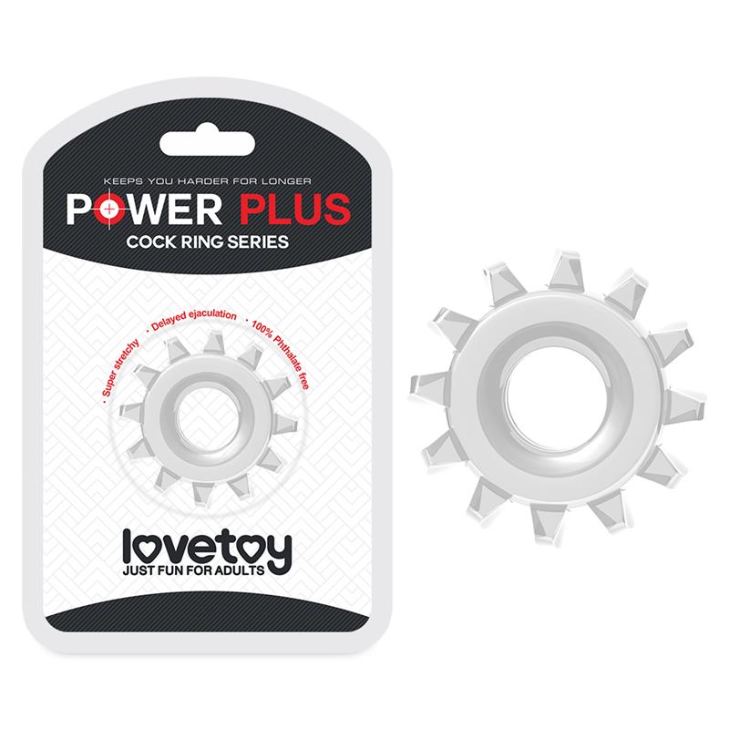 LOVETOY - ANILLO PARA EL PENE POWER PLUS TRANSPARENTE