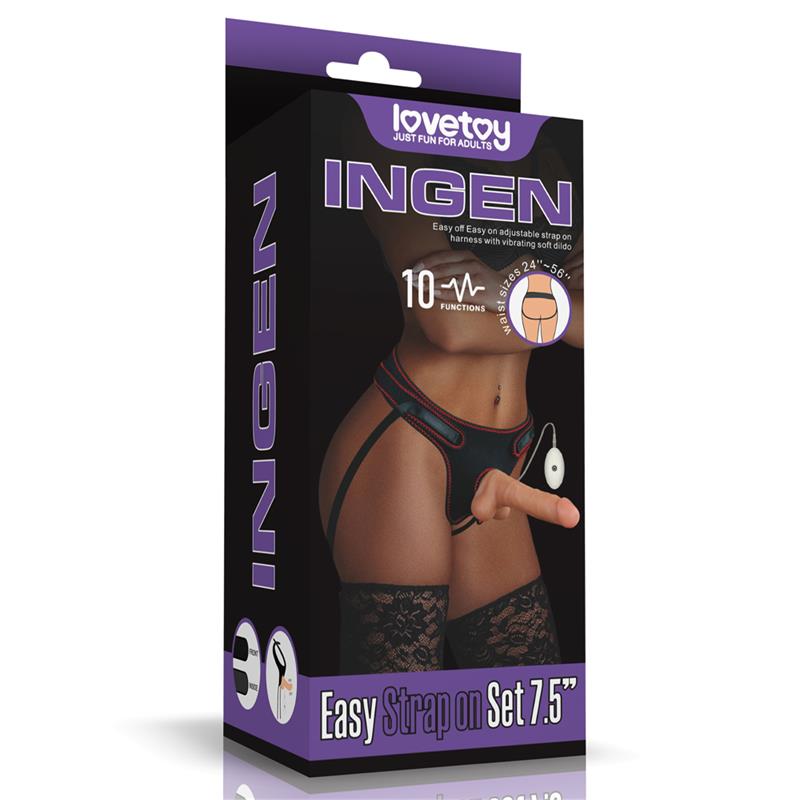 LOVETOY - ARNÉS CON DILDO CON VIBRACIÓN Y CONTROL REMOTO 7.5