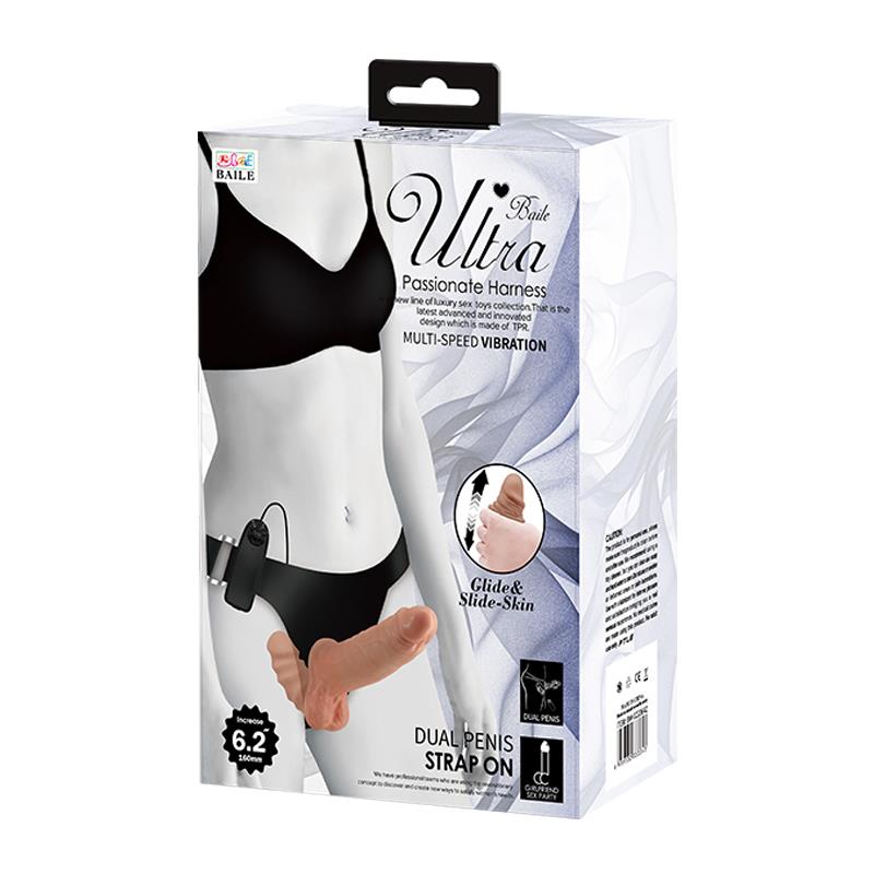 BAILE - ARNÉS CON DILDO DOBLE RETRACTIL CON VIBRACIÓN