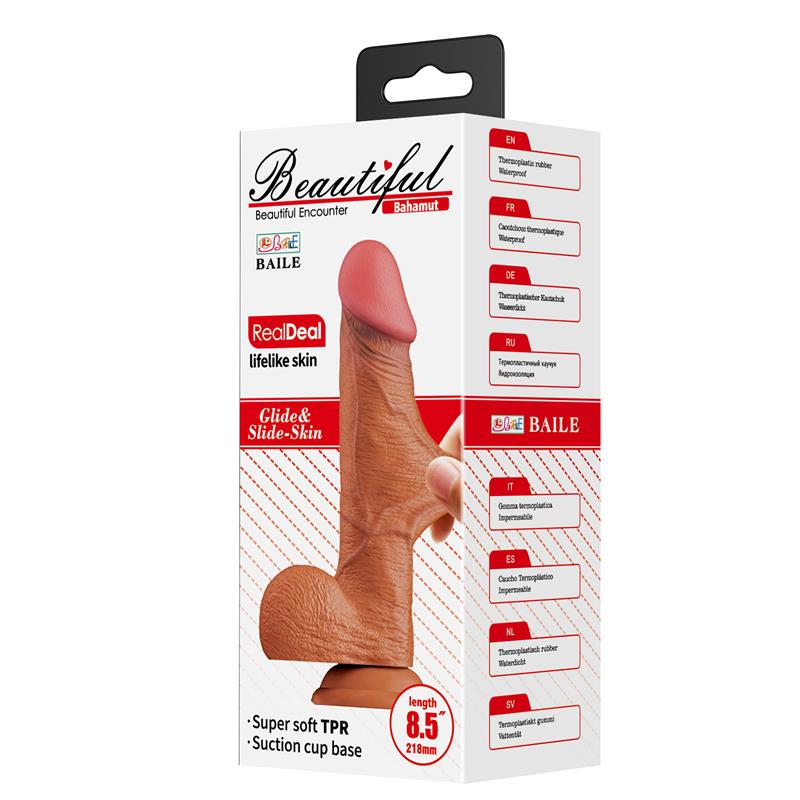 BAILE - BAHAMUT DILDO REALISTA PIEL DESLIZANTE 8.5
